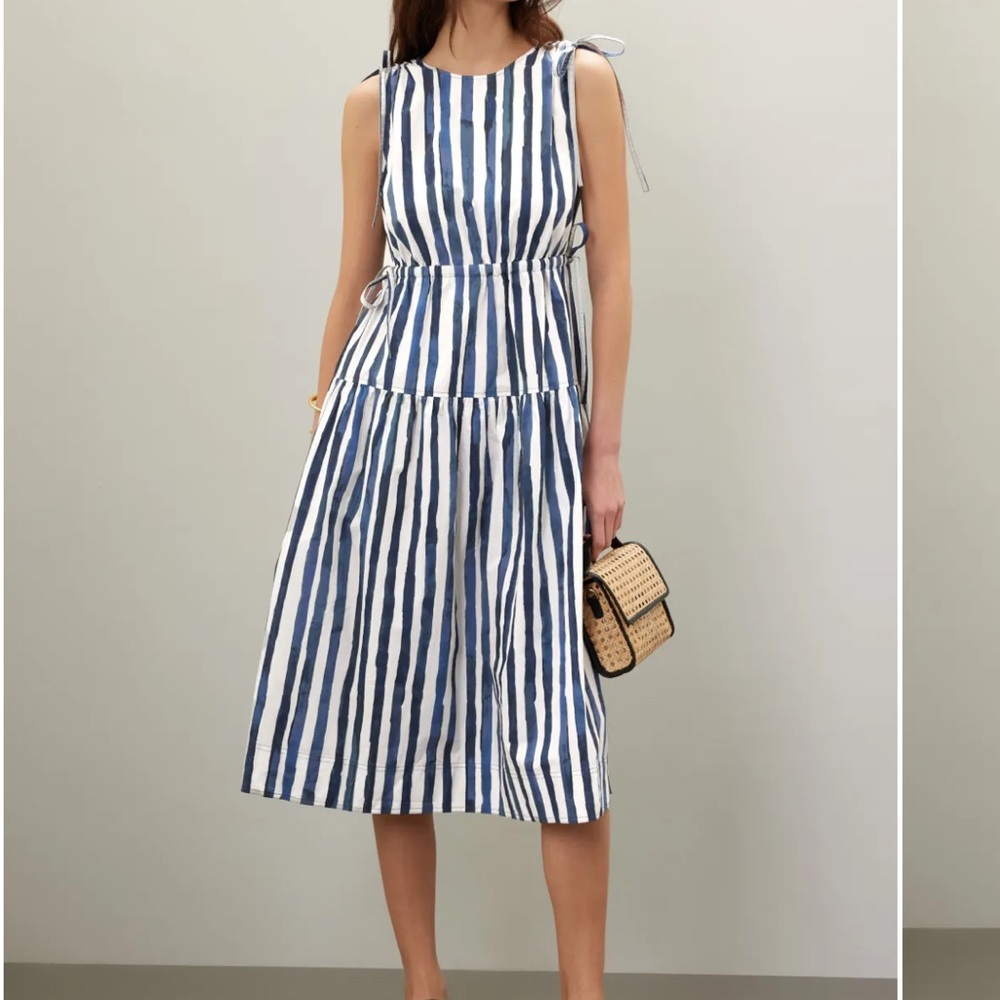 Marie Oliver blue and white stripe dress